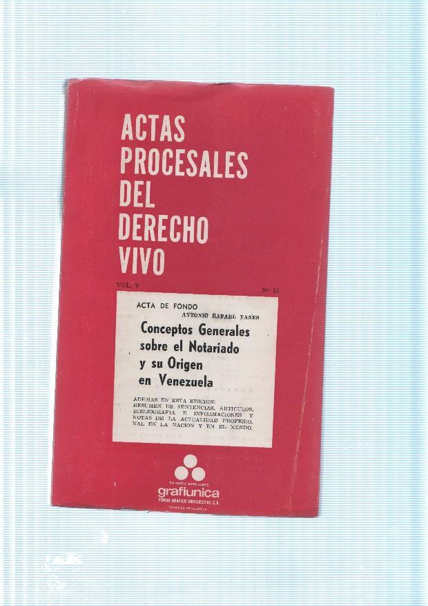 Actas procesales del derecho vivo Volumen V numero 15