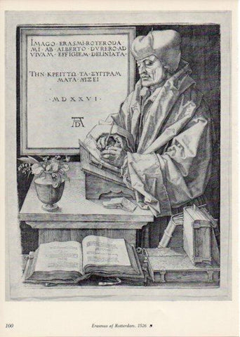 LAMINA V35681: Albrecht Durer. Erasmus af Rotterdam