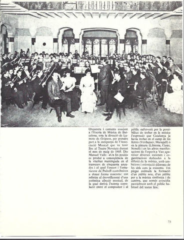 LAMINA 35908: Orquesta y cantantes de la Escola de Musica de Barcelona