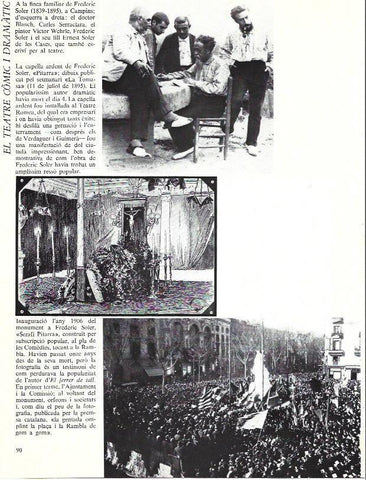 LAMINA 35916: Frederic Soler en Campins e inauguracion del monumento a Soler