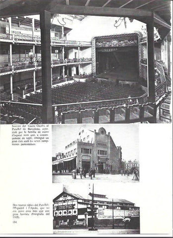 LAMINA 35923: Interior del Teatro Onofri y los teatros Español y Apolo en Barcelona