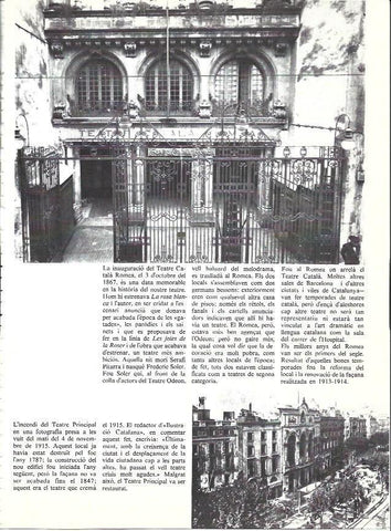 LAMINA 35975: Inauguracion del Teatro Romea en 1867 e incendio del Teatro Principal en Barcelona