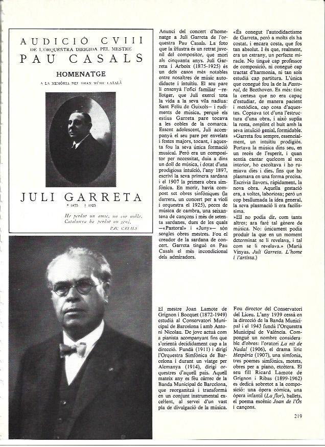 LAMINA 35977: Homenaje a Juli Garreta y Joan Lamote de Grignon