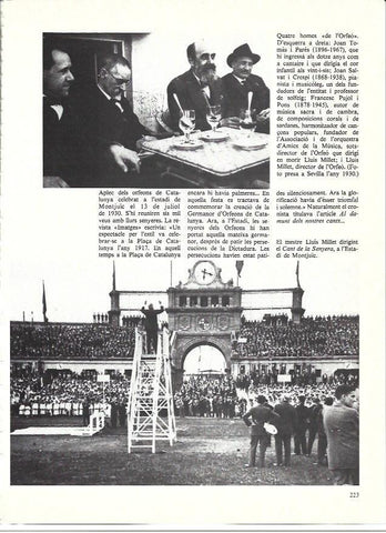 LAMINA 35979: Hombres del Orfeo y Encuentro de Orfeons en Montjuic en 1930