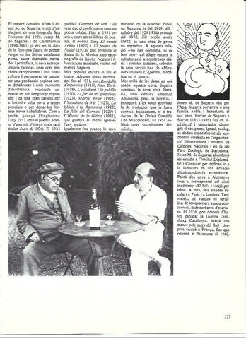 LAMINA 35981: Caricatura de Josep M de Segarra por Apa y Amadeu Vives con Josep M de Segarra
