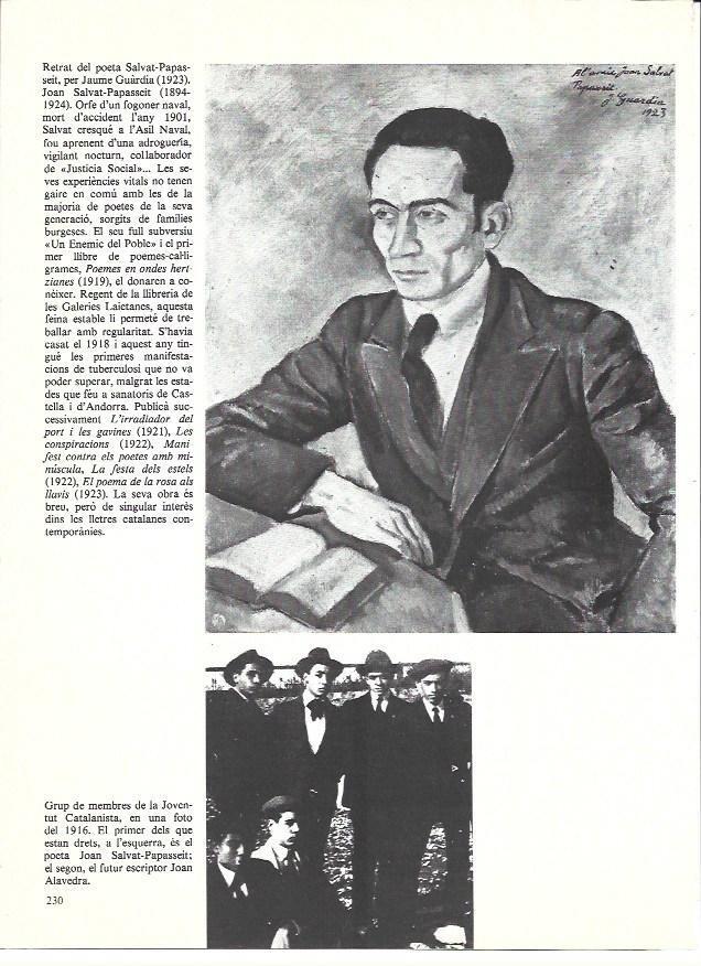 LAMINA 35982: Salvat Papasseit, por Jaume Guardia y grupo de la Joventut Catalanista en 1916