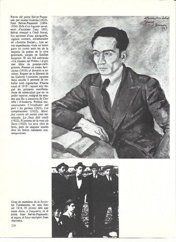 LAMINA 35982: Salvat Papasseit, por Jaume Guardia y grupo de la Joventut Catalanista en 1916