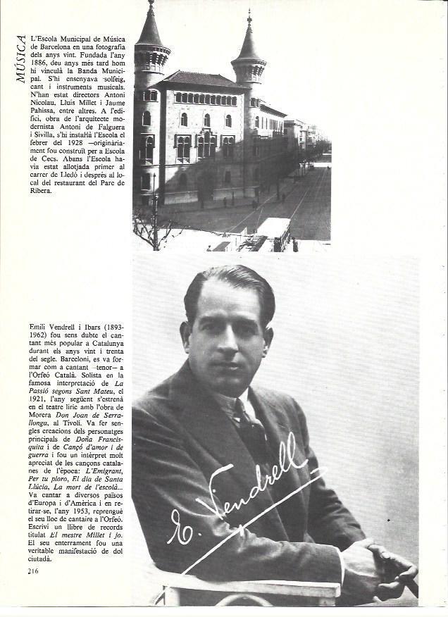 LAMINA 35974: Escola de Musica de Barcelona y Emili Vendrell