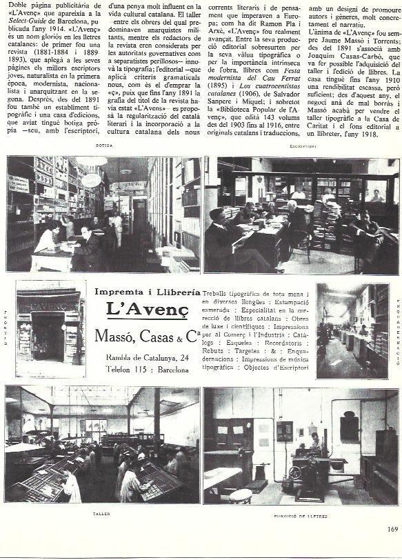 LAMINA 35954: Publicidad de la imprenta de L'Avenç