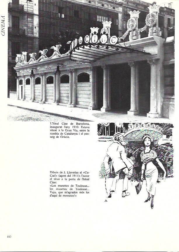 LAMINA 35959: Ideal Cine en Barcelona y dibujo de Llaverias