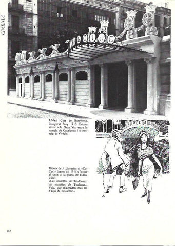 LAMINA 35959: Ideal Cine en Barcelona y dibujo de Llaverias