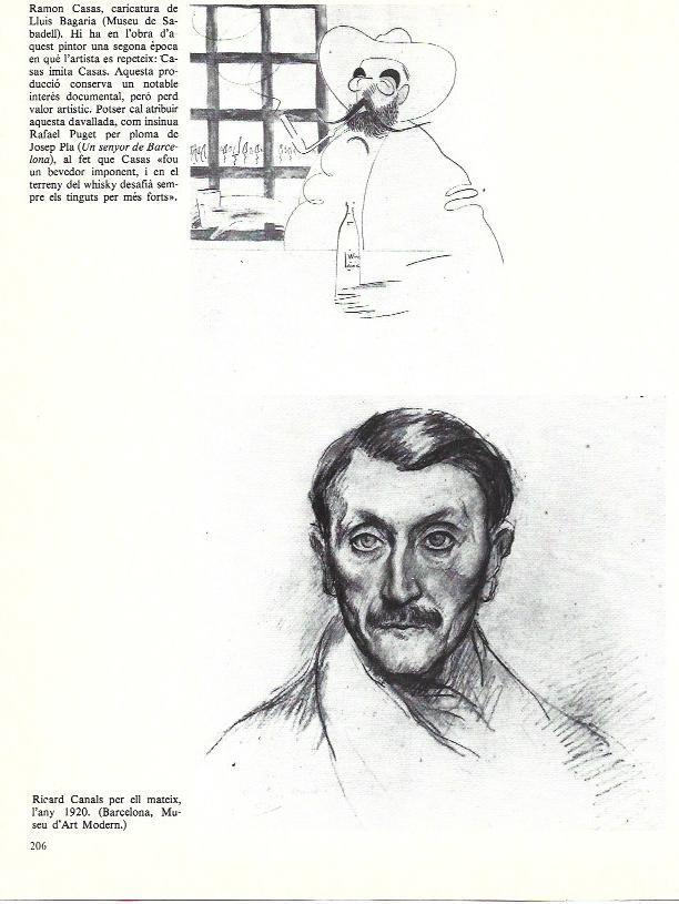 LAMINA 35969: Caricatura de Ramon Casas por Bagaria y Autorretrato de Ricard Canals