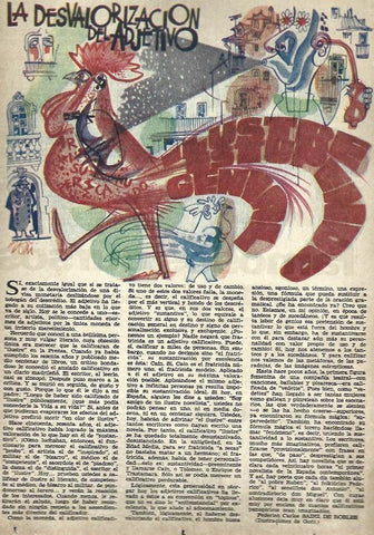 LAMINA 35854: Ilustracion por Goñi para La desvalorizacion del adjetivo