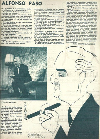 LAMINA 35823: Caricatura de Alfonso Paso por Menendez