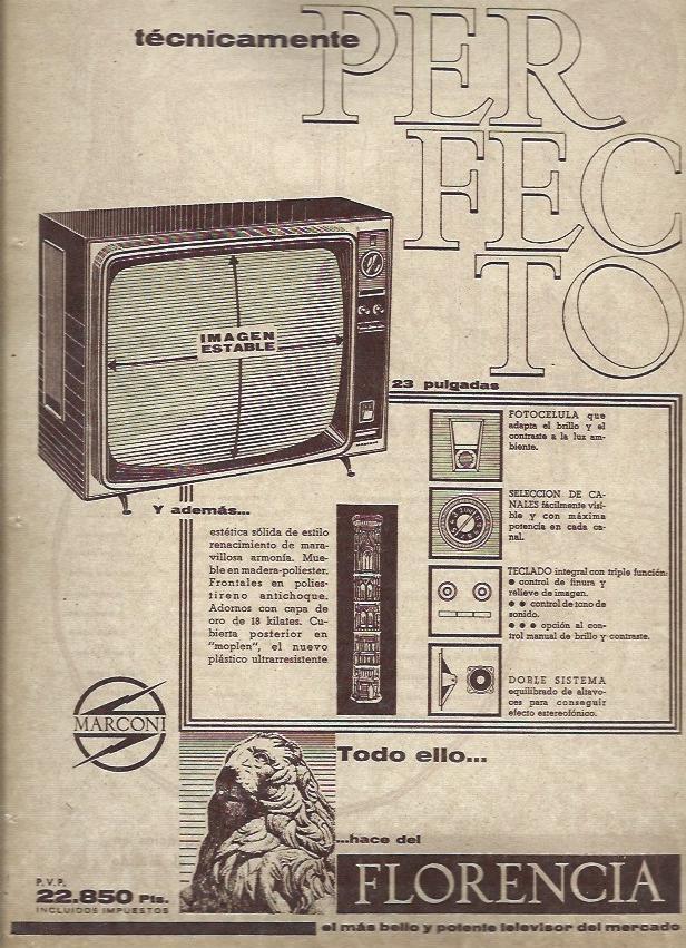 LAMINA 35861: Publicidad de televisor Florencia de Marconi