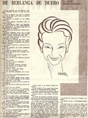 LAMINA 35877: Caricatura de la condesa de Berlanga del Duero, por Menendez