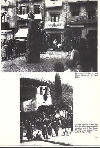LAMINA 35995: Gegants de Valls en 1925 y la ermita de Sant Medir en Sant Cugat 