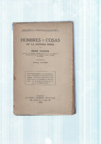 Hombres y cosas de la antigua Roma