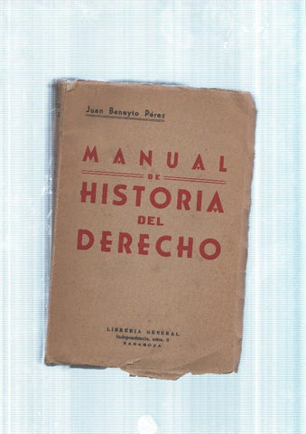 Manual de historia del derecho
