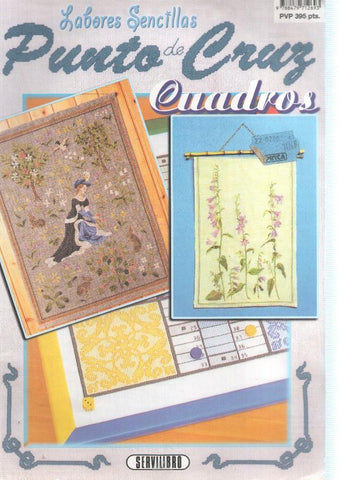 Labores sencillas, Punto de Cuz, Cuadros: Un jardin en primavera- Campanillas-