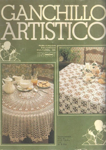 Ganchillo artistico numero 62, : Camino de mesa madreselva- Mantel redondo-
