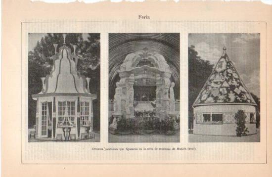 LAMINA V38671: Pabellones de la feria de muestras de Munich en 1922