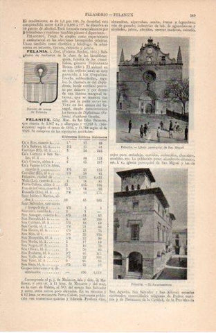 LAMINA V38663: Escudo, iglesia y ayuntamiento de Felanitx