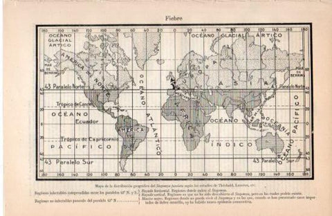 LAMINA V38706: Mapa del mundo de la distribucion geografica del Stegomya fasciata