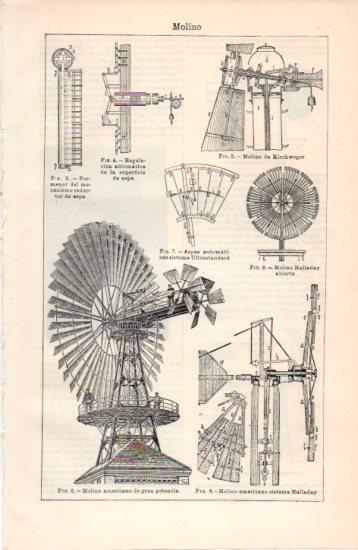 LAMINA V38607: Tipos de molino de viento