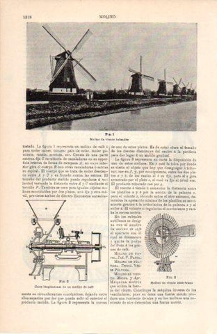 LAMINA V38606: Molino de viento en Holanda
