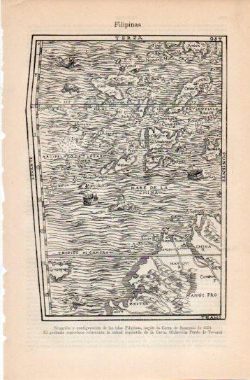 LAMINA V38719: Configuracion de las islas Filipinas según la Carta de Ramusio 1554