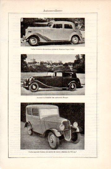 LAMINA V38800: Coche britanico, Automovil Daimler y coche japones Datsun