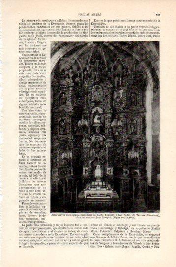 LAMINA V38789: Altar de la iglesia del Santo Espiritu y San Pedro en Tarrasa, Barcelona