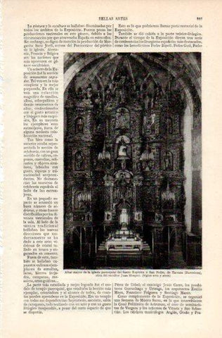 LAMINA V38789: Altar de la iglesia del Santo Espiritu y San Pedro en Tarrasa, Barcelona