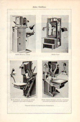 LAMINA V38786: Camaras modernas de reproduccion fotomecanica