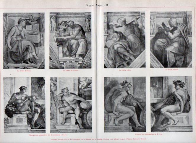 LAMINA V38822: Fragmentos de decoracion de la Capilla Sixtina por Miguel Angel