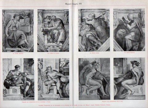 LAMINA V38822: Fragmentos de decoracion de la Capilla Sixtina por Miguel Angel