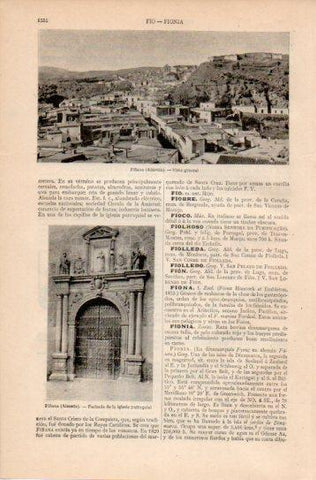LAMINA V38746: Vista e iglesia de Fiñana, Almeria