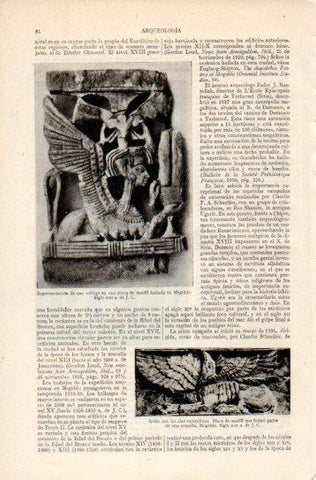 LAMINA V38758: Representacion de una esfinge en placa de Megiddo