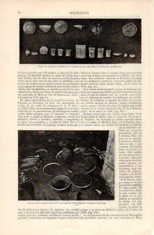 LAMINA V38755: Tumba y vasos de la tumba de un noble II dinastia en Sakkara