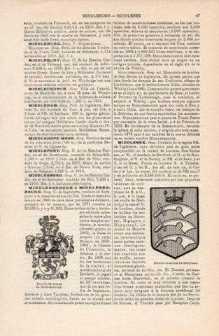 LAMINA V38362: Escudos de armas de Middelsbrough y Middlesex