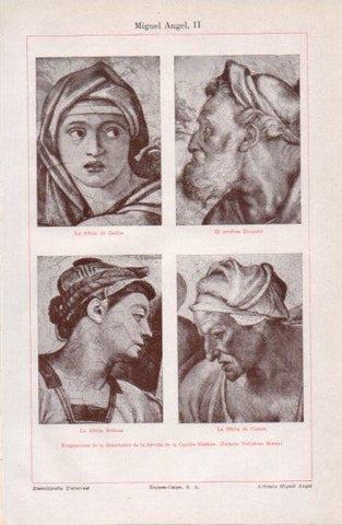 LAMINA V38406: Fragmentos de la boveda de la Capilla Sixtina por Miguel Angel