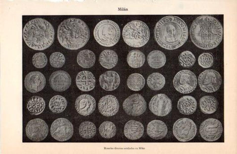 LAMINA V38402: Monedas acuñadas en Milan