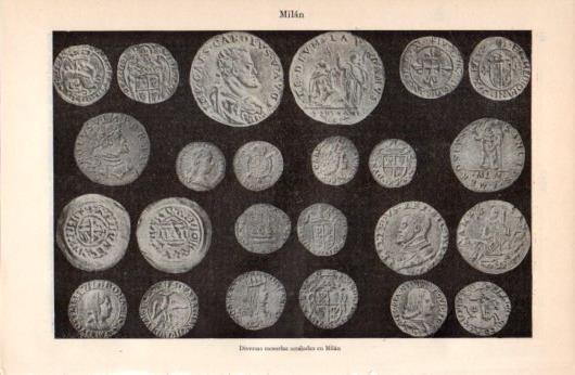 LAMINA V38401: Diversas monedas acuñadas en Milan