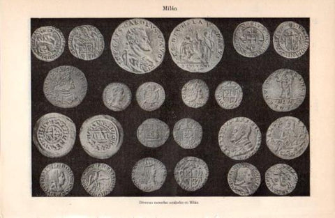 LAMINA V38401: Diversas monedas acuñadas en Milan