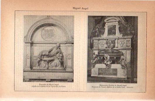 LAMINA V38396: Cenotafio y monumento funebre de Miguel Angel