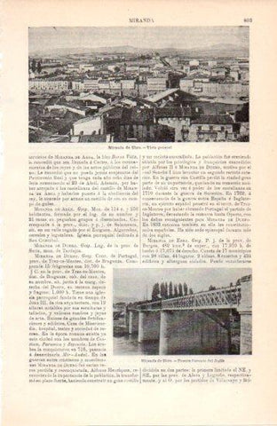 LAMINA V38478: Vista y puente del Ingles de Miranda de Ebro