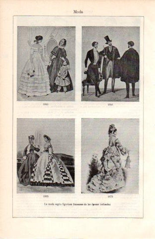 LAMINA V38549: Figurines franceses de 1840 1863 y 1873