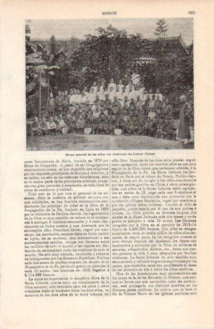 LAMINA V38499: Niñas del Orfelinato de Lichow, China