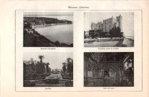 LAMINA V38481: Vista y palacio de Miramar, Austria